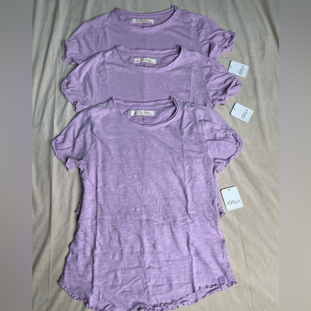 3 Piece Bundle Free People Be My Baby Tees Medium NWT - Picture 2 of 7